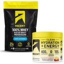 Vzpon 100% Whey Protein Powder, Unflavored 2 lb & Hidracija + energetika Elektroliti, Malina Limonada 40 Servis