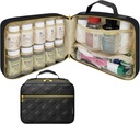 Velika ovoj tablete Bottle Organizer, Medicine Bag, Case, Nosilec za zdravila, Vitamini, in medicinske potrebščine - Travel Medicine Organizer in Domov Shranjevanje Med Bag - Črna (Brez ključavnice)