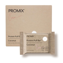 ProMix Nutrition Protein Puff Bars - Coconut - Marshmallow Crispy Treat - odličen okus in zdravo na Go Prigrizek - Visoke beljakovine in nizke kalorije - brez glutena, soje in koruze - 12 Barov