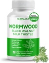 Wormwood Cele Cloves Milk Thistle z drugimi zelišči - Podpora Prebavno zdravje, Jetra Wellness - Izdelane in preizkušen v ZDA