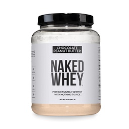 Naked Whey Chocolate Peanut Butter Protein Powder, Grass Fed Whey, Brez gensko spremenjenih organizmov, brez soje in gluten. Nič Umetna, pomoč rast in okrevanje - 21 Servisi