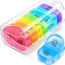 AUVON tablete Box 2 krat na dan, tedenske tablete Organizator AM PM s 7 Dnevni žepni primer za zadrževanje vitamina, zdravila, zdravila, in dodatek