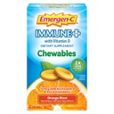 Emergen-C Imune+ Žvečilni materiali 1000mg Vitamin C z vitaminom D Tableta, Imunska podpora Prehranska dopolnila za imuniteto, Orange Blast Flavor, Nazaj v šolo Essentials - 42 Count