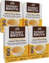 DRŽAVA FARMS Skinny Broth 7-dnevni načrt, Instant Chicken Bone Broth, 10G proteini, kolagen tipa II, spodbuja boljše prebavljanje, zdravje kosti, 7 Day Plan, 4 Pack, 28-15g paketi