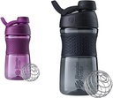 BlenderBottle 20-ounce črne in slivove beljakovine Shaker steklenice z BlenderBall žice whisk