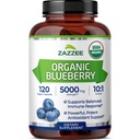 Zazzee USDA Organic Blueberry 10:1 Extract, 5000 mg Jakost, 120 Veganske kapsule, 4 Mesec zaloge, koncentrirano in standardizirano 10X celoten izvleček sadja, 100% vegetarijansko, ne-GMO, Izdelano v ZDA