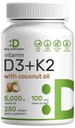DEAL DOPOLNILO Vitamin D3 5000 i.e. + K2 MK7 100mcg Softgels 