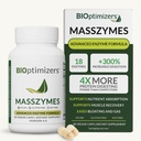 BIOptimizerji MassZymes - Popolni prebavni encimi Dopolnilo za zdravje črevesja - napihnjenost pomoč za moške in ženske - lipaza Amylase Bromelain Prebavni encimi (30 kapsul)