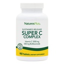 NaturesPlus Super C Complex, trajen izpust - 1000 mg, 90 Vegetarijanske tablete - Visoka jakost Imunska podpora dodatek, Antioksidant - Izboljšana absorpcija - Gluten-free - 90 Servings