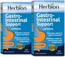 HERBION Naturals Gastro-intestinalna podpora Zeliščna mešanica za razjedeno želodčno olajšanje, gastrointestinalno zdravje in delovanje, občasno kisle prebavne motnje, zdravo črevesno floro, 60 Vegikapov - pakiranje po 2