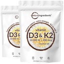 2 Pakiranje Vitamin D3 10000 iu Plus K2 (MK-7) 200 μg, 300 Deviško kokosovo olje Mehčalci 