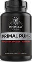 Gorila Gulps - Primal Pump dušikov oksid Dodatek Nootropic 1500mg Nitrosigin L Arginin & pesa Koren za rast mišic, črpalke, pretok krvi, energijo in fokus - Max Strength Pre Workout N.O. Booster