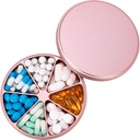 Kovinske tablete Organizator 7 Kompartmenti Tablete Dispenzer - Težka dajatev Pill Box Vodoodporne tablete Zabojnik velike dnevne tablete Primer Medicina Imetnik za zdravila Vitamini Ribja olja Dodatki, 0.39lb (Pink)