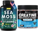 Sea Moss & Kreatin Monohidrat Gumies Bundle 270 Število – Organsko morje Moss Črno olje semena Aşhwagandha Ginger & Kreatin Monohidrat (2 pakiranje)