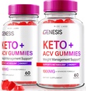 Rize laboratoriji - Genesis Keto Keto+ACV Gummies, dodatek za napredno hujšanje, vse naravne ekstremne 2000mg Gummies (120 Gummies)