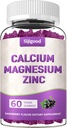 Kalcijev magnezijev cink Gumiji z vitaminom C D3 K2, kalcijevi gumiji za kosti, mišice, mirno in Zzz podporo, visoka absorpcijska formula z magnezijevim cinkovim folatom Kalij, Elderberry Flamored 60 Counts