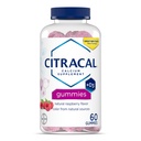Citrakalni kalcij Gumies, kalcij dodatek z vitaminom D3, Podpora zdravje kosti, za starost 12+, Natural Raspberry Flavor, 60 Count