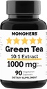 MONOHERB izvleček zelenega čaja 1000 mg - 90 vegetarijanskih kapsul