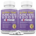 (2 paket) Ultra hitro Pure Keto Boost Extreme Keto Pills 1675MG Nova in izboljšana formula vsebuje Apple Cider kis Extra Deviško oljčno olje v prahu zeleni čaj List 120 kapsul
