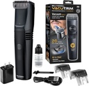 Vacutrim Akumulatorski moški brade Trimmer, Rechargeable Electric Shaver z 20 Trim Nastavitev Calibration Dial in vgrajen v vakuum za Mustache, Sideburns. Obrazni lasje, črna, 7.5", Kot je razvidno na televiziji