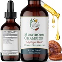 Prvak gob Tinktura - metabolična podpora, Imunska podpora, dihalna podpora, Adaptogeni Mešanica, Tonična formula, Reishi, Maitake, Zeliščni dodatek - 2 Fl Oz