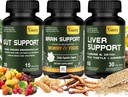 Jetra Ponovno čiščenje Detox, Popravila in podpora, Gut in Colon podpora - Napredno čiščenje Gut Detox, Možgani Nootropic Brain Supplement za moške in ženske ,Vse v enem suppment.