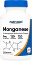 Nutricost kelirani manganov dodatek 8mg, aminokislinski kelat, 120 kapsul, 120 Serving - Gluten brezplačno, ne-GMO in vegetarijansko prijazno