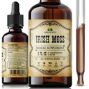 Irish Sea Moss Raw Organic Drops – Natural Ireland Sea Moss Extract za podporo ščitnici, Digestion & Energy – Tekoči prehranski dodatek – Vegan, Non-GMO – 2oz steklenica