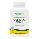 NaturesPlus Ultra-C 2000 mg - 90 tablet, pakiranje 2 - vitamin C z Rose HIPS - Imunska in antioksidantna podpora - vegetarijanska, Gluten prosta - 180 servov