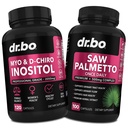 Myo-Inositol & D-Chiro Inositol Saw Palmetto - 40:1 Ratio Hormone Balance za ženske - Saw Palmetto za ženske izpadanje las - Dodatki za podporo Menstrual cikel in podpora zdravje žensk