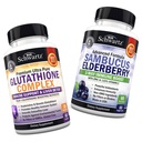 Glutatione Complex z mlekom Thistle Extract, Vitamin C & Quercetin + Sambucus Bezgove kapsule z cinkom in vitaminom C - naravne antioksidant formule - spodbuja jetra in imuno podporo