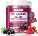 Melatonin Gummies: Supplements za spanje za moške in ženske, 60 Gummies, Naravni pomoč za spanje, Največja moč spanja Gummies z 10mg Melatonin na Gummy dodatek, črni ribez aroma