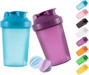 Shaker Steklenička Protein Shakes in 16-ounce/400ML Shaker-Bottle z kroglice whisk,Non-BPA plastike (modra + Purple(2PCS))