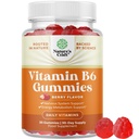 Močni vitamin B6 Gumiji za odrasle - Močni vitamin B kompleksni dodatki za moške in ženske za podporo živčnega sistema Mood in imunski sistem - Veganski piridoksin Žveči za energijo in presnovo - 30 Ct