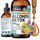 BIO KRAUTER Alkohol Detox Tinktura - Jetrna čistila Formula - mleko Thistle & Dandelion - Jetrna detox Tekoči ekstrakt - Alkohol in sladkor brez - Veganske kapljice 4 Fl.Oz.