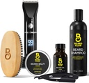 Bred klub Grooming paket: Trimmer za moške in nego komplet - Vključuje akumulatorske električne škarje, ravnega roba Razor, šampon, Cedar Balm & olje, Brush - 8 vodniki, 45 Dolžina