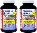 Yerba Prima Psyllium Husks Veg Caps - 180 Count (2 Pack) (625mg) - Vegan, Non-GMO, Gluten Free, Colon Cleanser, Daily Fiber dodatek za Gut zdravje & Rednost