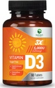 Vitamin D3 5000iu (125 μg) Imunska zdravstvena podpora - Visoka moč Vitamin D Prehranska dopolnila za kosti, zobe, mišice - VIT narave D, Vegan, Gluten prost, Malina Okus - 60 Žvečljive tablete