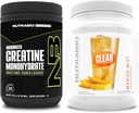 NutraBio Kreatin Monohidrat, brez arome, (300 g) in čisti izolat sirotkinih beljakovin, (Mango Mist) dopolnilo – mišična energija, največja rast, regeneracija in moč