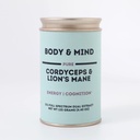 Body & Mind - Pure Organic Lion's Mane & Cordyceps Gobe 12:1 Dual Extract - Focus, Kognition, Energy, vzdržljivost - 100% sadna telesa - Dodaj v vodo/Tea/Coffee/Smoothies - 125 Grams