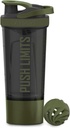 Artoidni športni stresalnik Protein Steklenica, 24-unce, Dual Mixing Technology, BPA Free, Black/Moss Green