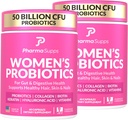 ADVANCED ženski probiotiki za Gut zdravje - las, kože, in nohti Vitamini Podpora - 50 milijard CFU w/ Collagen, Biotin & Keratin - Probiotični dodatek za digestivno zdravje & Bloating Relief, ZDA- Made