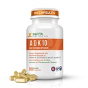 INVITA, ADK dodatek vitaminov (10. 000 i. e.) – ADK 10 Vitamin z dvojno jakostjo A1, D3 & K2- MK7 – Fizik, oblikovan za podporo kosti, srca in imunskega sistema – ne- GMO, brez glutena, 90 kapsul (3-mesečna zaloga)