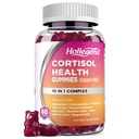 Kortizol dopolnila za ženske moške, Cortisol Gummies z Ashwagandha, Magnezij, L-Theanin, fosfatidilserin, B6 za Cortisol Detox, Sprostitev, spanje, Fokus, Sugar-free, Vegan, 60
