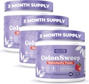 ColonSweep - Jagodne arome Probiotic Psyllium Husk Powder Colon Cleanser, 7,8 oz. Fiber dopolnilna podpora za Gut Health - Čiščenje za napihnjenost Relief & Detox- 30 Servings (Pack of 3)