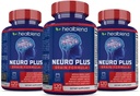 Neuro Plus Brain & Focus Formula - Brain Booster Supplement, Podpira mentalno jasnost in fokus - Izboljša koncentracijo in mentalno energijo – 120 kapsul (3 paket)