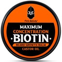 Brada Balm, 2X Koncentracija Biotin, z oljem ricinus in argan & jojoba, spodbuja rast, slogi, krepi in mehke brade in Mustaches, 2 Ounce
