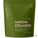FKRO Matcha kolagen v prahu w Biotin, hialuronska kislina in vitamin C - Zdravi lasje, kože in nohti - Naraven tip I & III hidroliziran kolagen v prahu, Nesladkano Matcha Latte - 22 Servings, 7,9oz
