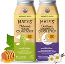 Matys Organic Kids Kašelj Sirup Mukus in nočno vrednost paket za otroke 1 leto + Up, Pomirja vse v enem Kašelj in sluz Relief w/Zinc & Organic Ivy Leaf, Melatonin & Dye Free, 2 Pack, 6 Fl Oz vsak