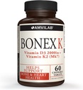 Bonex K Supplement.Vitamin D & K Complex.Podpora za zdravje srca, kosti in zob.